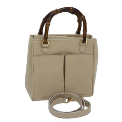 Pre-owned Leather handbags Gucci Vintage , Beige , Dames