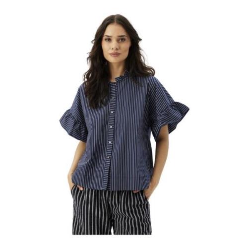 Feminine Shirt met Ruffle Mouwen IN Front , Multicolor , Dames