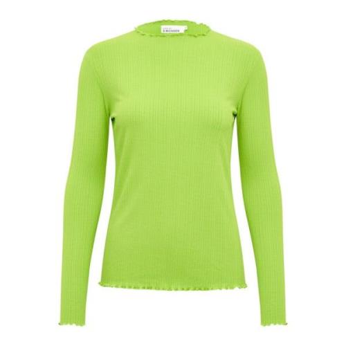 Licht Limegroene Longsleeve Karen by Simonsen , Green , Dames