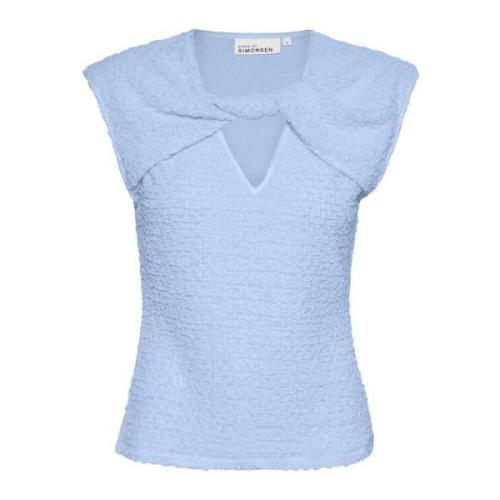 Blauwe Geknoopte Top Karen by Simonsen , Blue , Dames