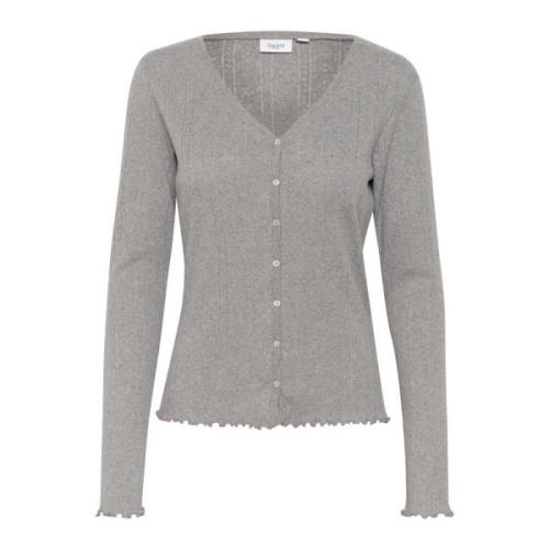 Grijze Quill Melange Cardigan Top Saint Tropez , Gray , Dames