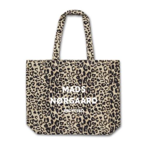 Leopard Print Tote Bag Mads Nørgaard , Beige , Dames