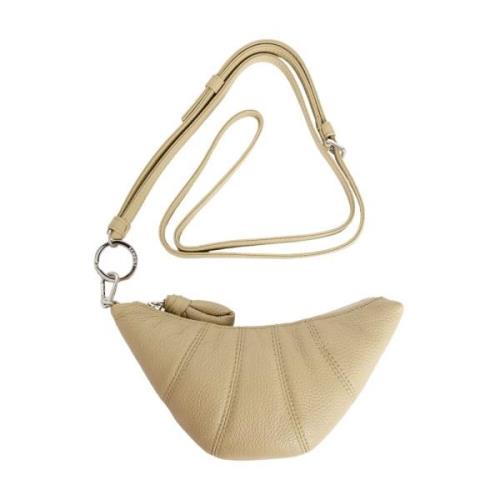 Grained Leather Crossbody Coin Purse Lemaire , Beige , Dames