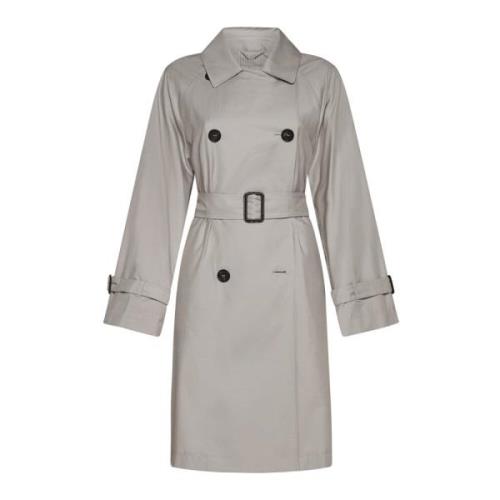 Ecru Dubbelrijige Trenchcoat Max Mara , Beige , Dames