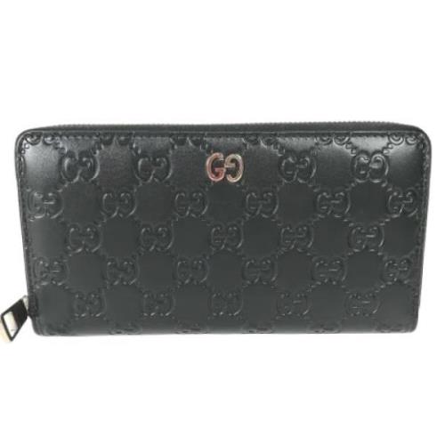 Pre-owned Leather wallets Gucci Vintage , Black , Heren