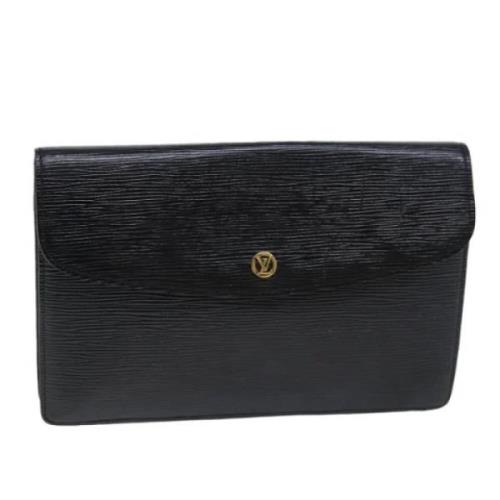 Pre-owned Leather clutches Louis Vuitton Vintage , Black , Dames