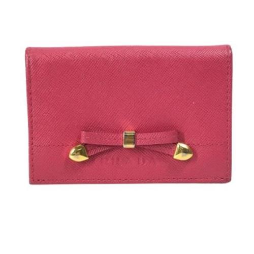 Pre-owned Leather wallets Prada Vintage , Pink , Dames