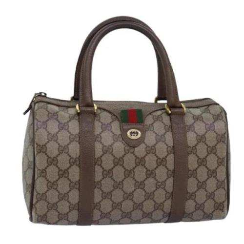 Pre-owned Leather handbags Gucci Vintage , Beige , Dames