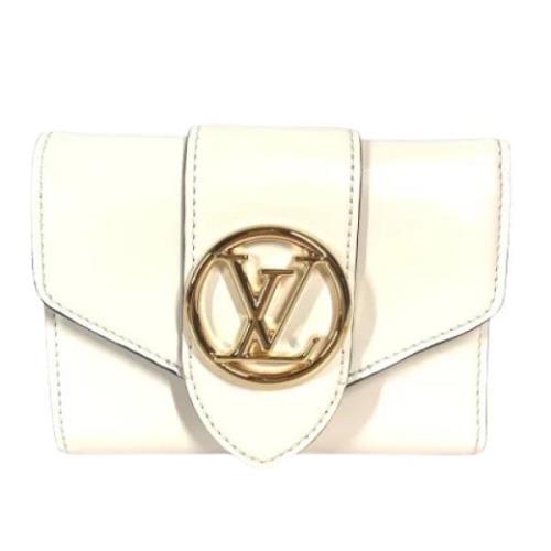 Pre-owned Leather wallets Louis Vuitton Vintage , Beige , Dames