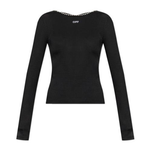 Top met logo Off White , Black , Dames