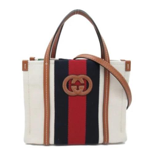 Pre-owned Canvas gucci-bags Gucci Vintage , White , Dames