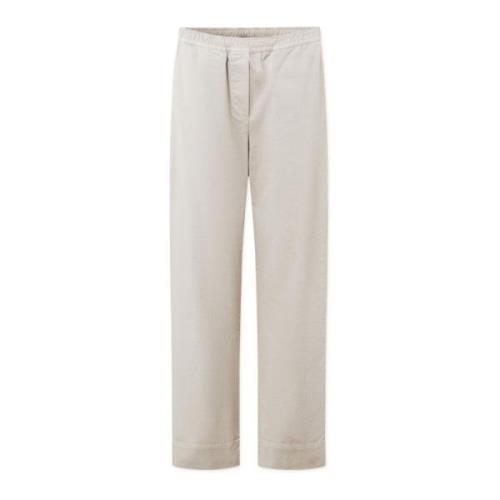 Crème Loszittende Katoenen Broek Rue De Tokyo , Beige , Dames