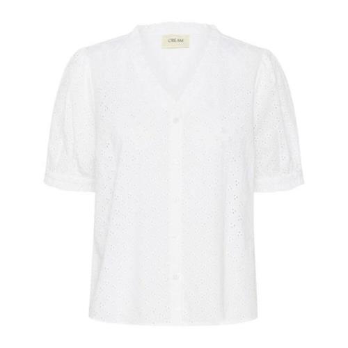 Geborduurde Blouse Sneeuwwit Cream , White , Dames