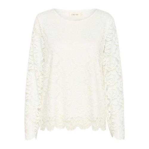 Kanten Blouse Snow White Cream , White , Dames