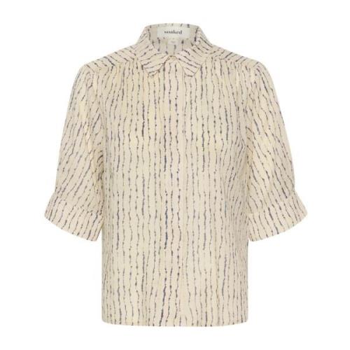 Sandshell Distorted Stripe Overhemdblouse Soaked in Luxury , Multicolo...