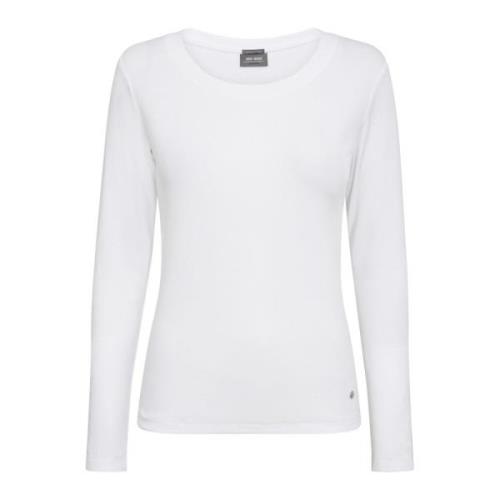 Rib Tee Top Wit MOS Mosh , White , Dames