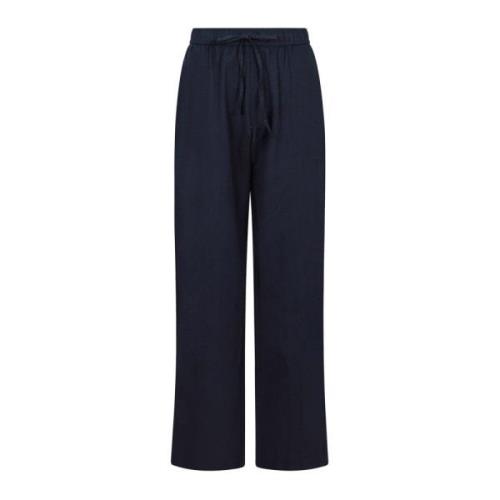 Linnen Broek Navy Neo Noir , Blue , Dames