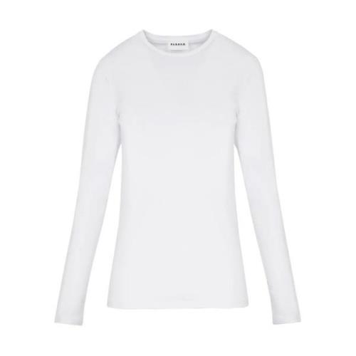 Witte Crewneck Lange Mouw T-shirts P.a.r.o.s.h. , White , Dames