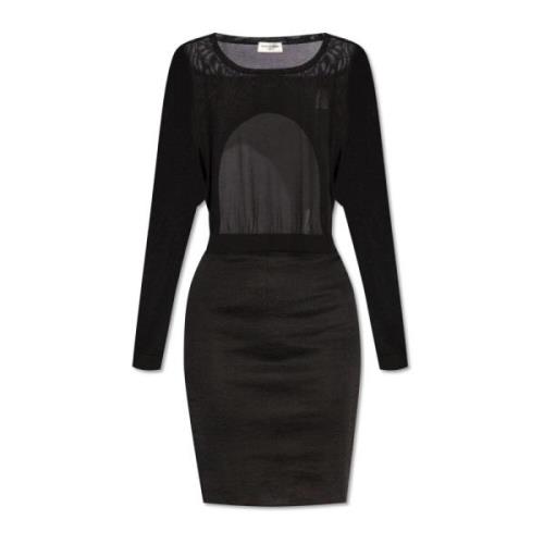 Jurk met lange mouwen Saint Laurent , Black , Dames