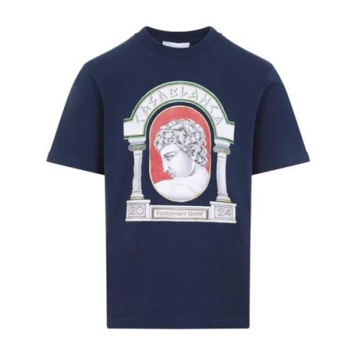 Gedrukt T-shirt Medaille Stijl Casablanca , Blue , Heren