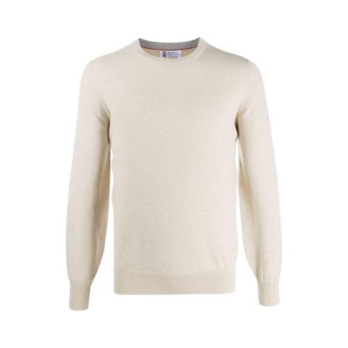 Beige Kasjmier Ronde Hals Sweatshirt Brunello Cucinelli , Beige , Here...