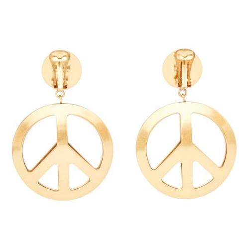 Gouden Clip Oorbellen Moschino , Beige , Dames