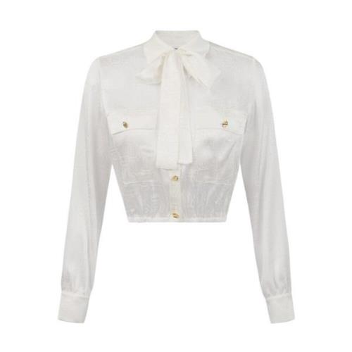 Ivoor Shirt Elegante Stijl Elisabetta Franchi , Beige , Dames