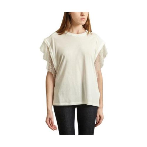 Witte Kant Dunes T-shirt IRO , White , Dames