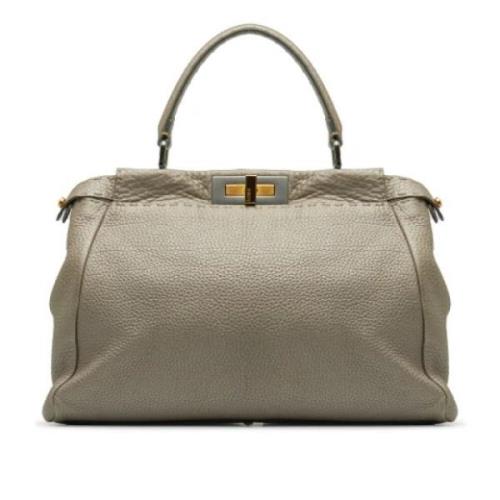 Pre-owned Leather handbags Fendi Vintage , Gray , Dames