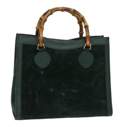 Pre-owned Suede totes Gucci Vintage , Green , Dames