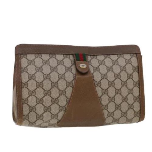 Pre-owned Canvas clutches Gucci Vintage , Beige , Dames