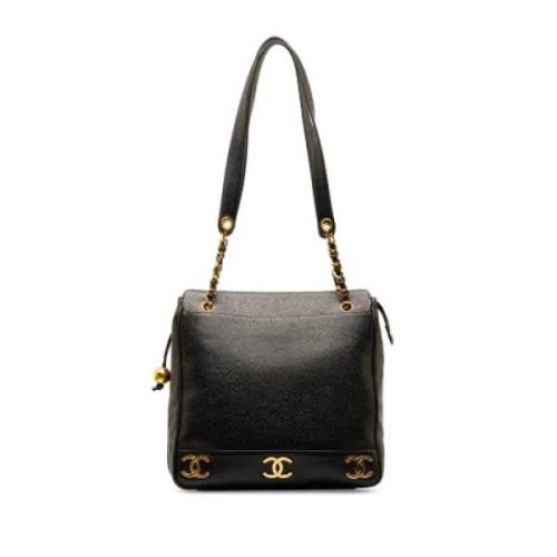 Pre-owned Leather totes Chanel Vintage , Black , Dames