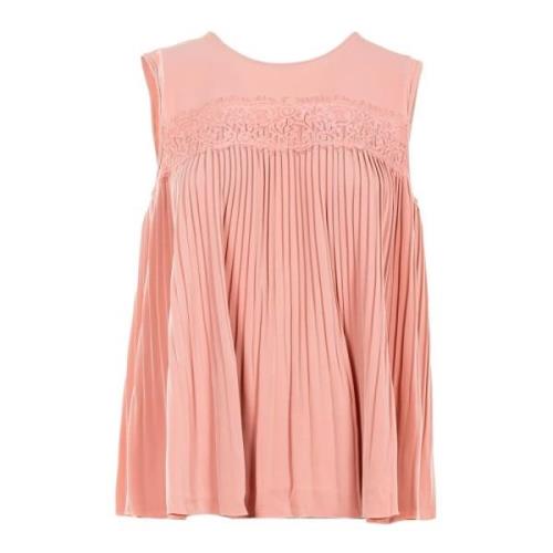 Elegant Roze Fringed Top Liu Jo , Pink , Dames