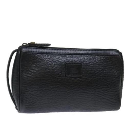 Pre-owned Leather clutches Burberry Vintage , Black , Dames