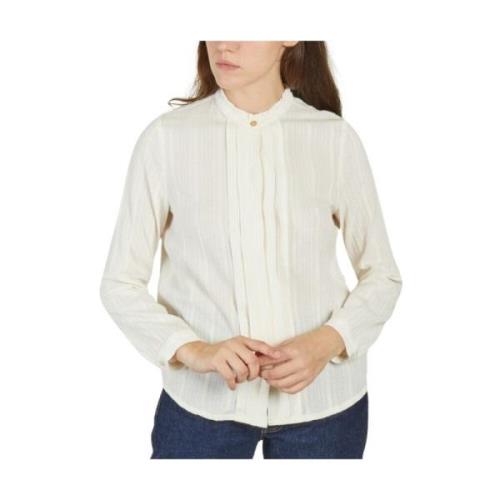 Victoriaanse Kraag Metallic Gestreepte Blouse Sessun , White , Dames