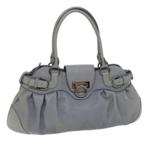 Pre-owned Leather handbags Salvatore Ferragamo Pre-owned , Gray , Dame...