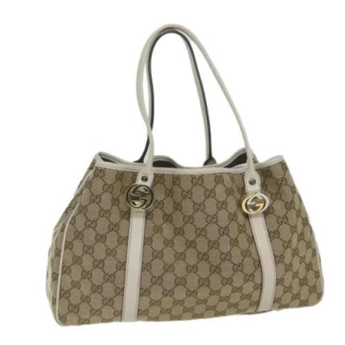 Pre-owned Canvas totes Gucci Vintage , Beige , Dames