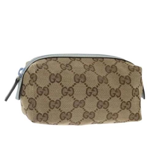 Pre-owned Canvas pouches Gucci Vintage , Beige , Dames