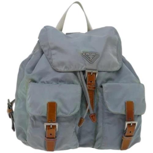 Pre-owned Nylon backpacks Prada Vintage , Blue , Dames