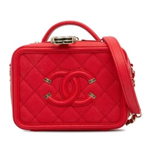 Pre-owned Leather handbags Chanel Vintage , Red , Dames