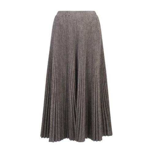 Wijdvallende Midi Rok Grijs Geplooid Ermanno Scervino , Gray , Dames