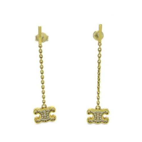 Pre-owned Yellow Gold earrings Celine Vintage , Yellow , Dames