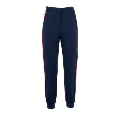 Blauwe Scuba Stof Broek voor Dames Pinko , Blue , Dames