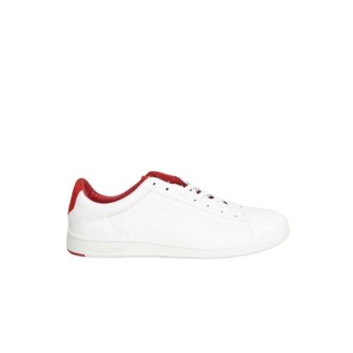 Rode Italiaans Leren Lage Sneakers le coq sportif , White , Dames