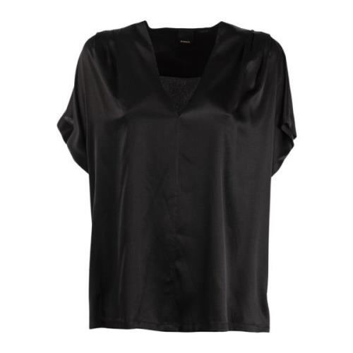 Elegante Zijden Blouse Zwart Zomer Pinko , Black , Dames