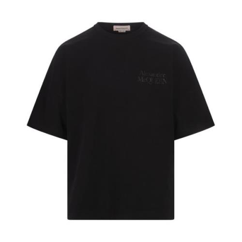 Zwart Oversized Logo T-shirt Alexander McQueen , Black , Heren