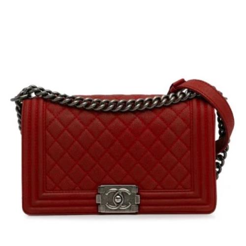 Pre-owned Leather shoulder-bags Chanel Vintage , Red , Dames