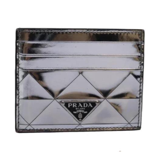 Pre-owned Leather wallets Prada Vintage , Gray , Dames