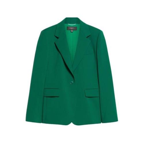 Wollen Single-Breasted Blazer Max Mara Weekend , Green , Dames