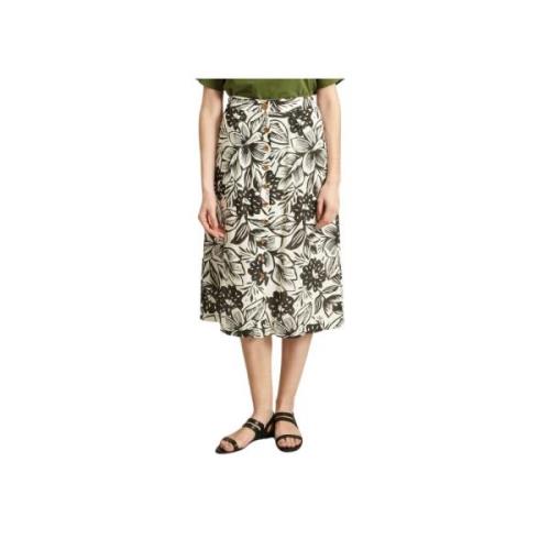 Gedrukte Katoenen Midi Rok Tinsels , Multicolor , Dames